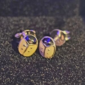 Gold and Silver Ladybug Earrings